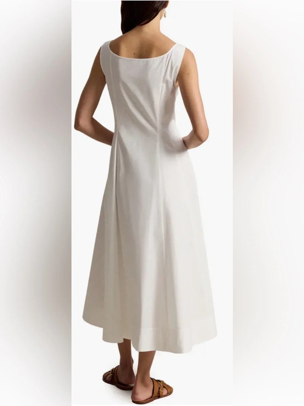 NEW Polo Ralph Lauren Paneled Cotton Button-Up Midi White Dress sz 4 - Picture 3 of 9